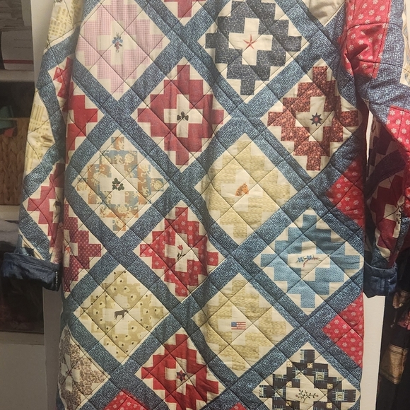 Tasha Polizzi Collection Patchwork Quilted Duster Coat, L - Picture 4 of 9